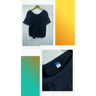 0LD NAVY 100% cotton crochet lace details short sleeve top preloved B1