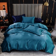 LZD 【Ready Stock】 ▬ C02 Satin Soft Silk Solid Quilt Cover 1 Piece Single / Queen / King Size Duvet C