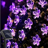 20/50/100 LED Solar Flower String Lights - Solar Cherry Blossom Purple String Lights,8 Function,Wate