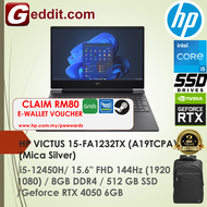 HP VICTUS 15-FA1231TX / 15-FA1232TX GAMING LAPTOP (i5-12450H8GB512GB SSD15.6" FHD 144HzRTX4050 6GBWI