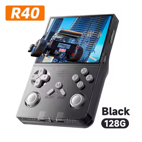 R40 Retro Handheld Video Game Console 3.5-inch IPS Screen 128G 20000+ Games Portable Linux System Ga