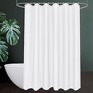 UFRIDAY Extra Long Shower Curtain 84 inches, White Fabric Shower Curtain Liner Washable Cloth Shower