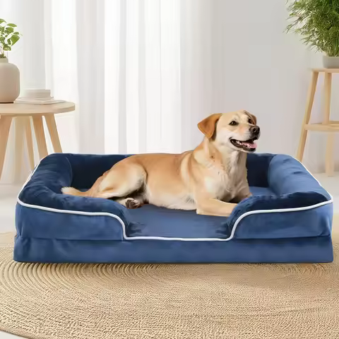 Extra large orthopedic dog bed washable sofa bed, support foam pet sofa bed, removable pet dog sofa 