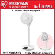 IRIS Ohyama | 3D Pedestal Standing Fan (DC-motor), 54cm-89.5cm, up-to 18m, White | LFD-22T