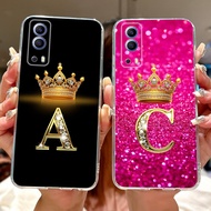 Vivo Y72 5G V2041 / Y52 5G V2053 New Fashion Crown Initial Letter Couple Phone Case Vivo Y72 Y52 5G 