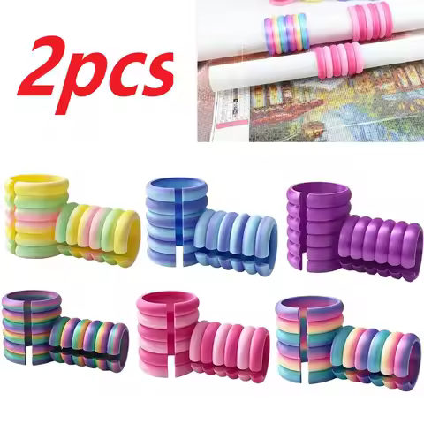 2Pcs Rainbow Color Block Large and Small Size Kit DIY Diamond Painting Accessories Roller Storage Se