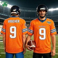 Men's Bobby Boucher #9 The Waterboy Adam Sandler Movie Mud Dogs Bourbon Bowl Embroidery Football Jer