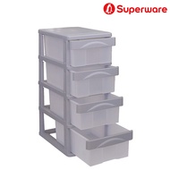 Srithai Superware ตู้ลิ้นชัก ชั้นวางของ ตู้เก็บของ พลาสติก 4 ชั้น ขนาดใหญ่ สีพาสเทล รุ่น M-79-4