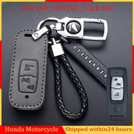 For Honda PCX 160 / ADV 160 / Click 160 / Scoopy 2023 Remote Key Leather Case Cover Keychain Accessories