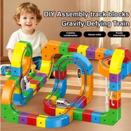 Track Train Toys Set Electric Magnetic Train Set Building Block Train 3D Racing Track Set For Kids
