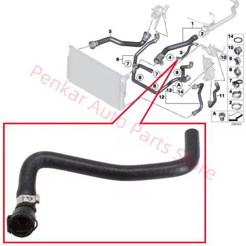 Expansion Tank Coolant Hose 17127596831 - Fits BMW F20/F21/F30 (114i/116i/118i/120i/316i/320i) N13 E