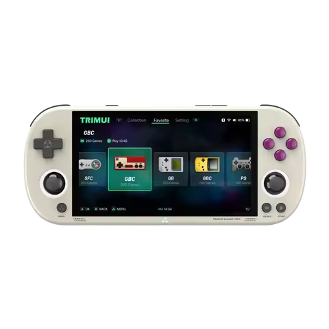 Trimui Smart Pro Handheld Game Console 4.96'' IPS Screen Linux System Joystick RGB Lighting Trimui R