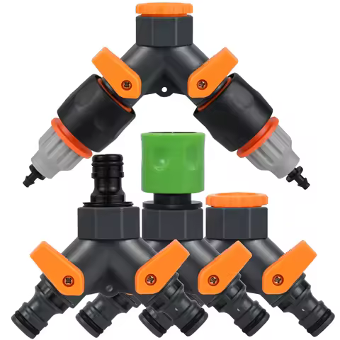 KESLA Garden Sprinkler Hose Connector Y Splitter 2-Way Valve Adapter Quick Connector 3/4''&16mm&4/7m