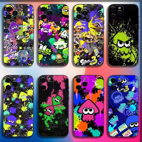 Game S-Splatoon 3 Phone Case For iPhone 16,15,14,13,12,11,Pro,X,XS,Max,XR,Plus,Mini Soft Black Cover