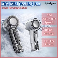 Transparent Mini Cooling Fan Kipas Mini Kipas Tangan Portable Hand Fan with LED Display 100 Level Ad