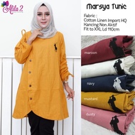 KATUN Real picture marsya (ld 110 cm) top long sleeve drawstringWanita imported cotton linenPOLOS al