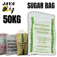 50KG Beg Guni Besar/Recycle Sugar Bag/Bag Gula/Beg Sampah/Gunny Bag Sack/Woven sugar bag / Used Suga