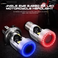 TD H4 BA20D Motorcycle Angel Eye LED Headlight H6 Scooter Motorbike Light Bulb DRL 12V-80V L5S6