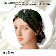 [KIỂU BÚI TÓC-ĐEN XANH LÁ] Nón hóa trị vải mềm mát, hút mồ hôi, bệnh nhân ung thư, chemo hat, mũ vải