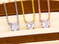 【清貨特價優惠】極簡1克拉CZ鑽石吊墜項鍊 | 簡約鋯石頸鏈