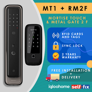 igloohome Bundle - Metal Gate Lock Fingerprint RM2F + Mortise Touch Door Lock MT1 (FREE Delivery + Installation) 2 Years Warranty