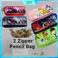 SNT (037-5) Pencil Case Pencil Bag  Large Storage Cartoon 2 Zip Pencil Cases School Stationery