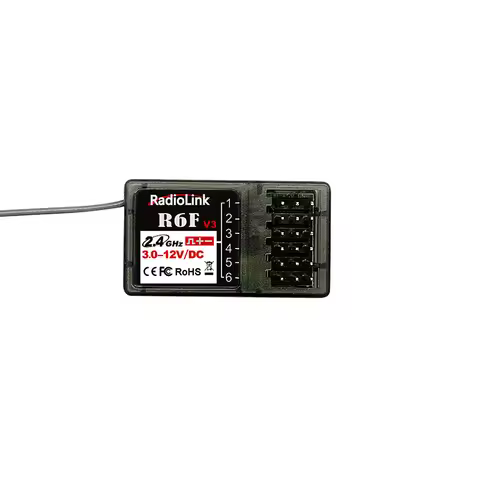 Radiolink R6F V4 2.4Ghz 6CH RC Receiver With Gyro Integrated And HV Servo Supported For RC4GS/RC6GS/