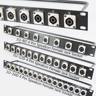 Rack Patch Panel 8 12 16 Way SpeakOn Chassis Connnector 1U Flight Case Mount Professional Loudspeake
