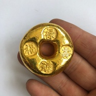 Antique Fu Lu Shou Xi Gold Bar Gold Ingot Brass Solid Crafts Antique Fu Lu Shouxi Gold Bar Gold Ingo