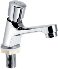 Delay Faucet Bathroom Push Tap Faucet Plated Chrome Self Closing Water Saving Delay Sink Tap for Public Kitchen Bathroom