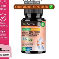 BIODERMA Vitamin D3 K2 10000 Calcium Magnesium Zinc + Astaxanthin 520 MgBioDerma 60 Capsules Origina