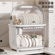 Drain Tableware Chopsticks Shelf Household Cover Dishes Storage Box Plate Kitchen Box with Cupboard 