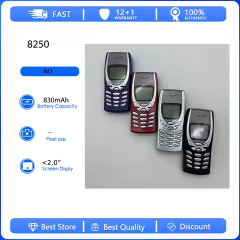 Refurbished Original 8250 2G Unlocked GSM 900/1800 Mobile Phone Russian Arabic Hebrew Keyboard Made 