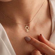Venus Symbol Necklace, Jewelry, Female Symbol Pendant, Sterling Silver, Female Symbol Necklace, Gift
