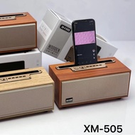 AT-🛫XM-505Wireless Bluetooth Speaker Desktop Wooden Vintage Radio Mini Portable Small Speaker Card
