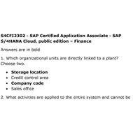 S4CFI2302 - SAP Certified Application Associate - SAP S/4HANA Cloud, public edition – Finance