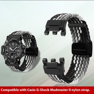 DIY waterproof sports nylon canvas watch strap for Casio Big Mud King II 5678 GWG-2000 modified elas