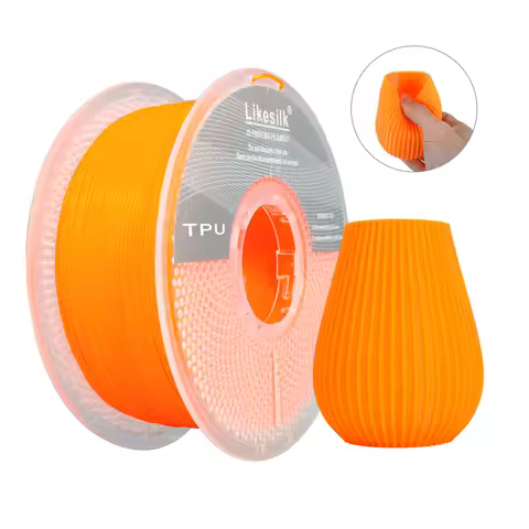 Likesilk 95A TPU Filament, Soft Flexible 3D Printer Filament 1.75mm, Dimensional Accuracy +/- 0.03, 