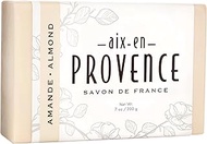 Aix en Provence Triple Milled Shea Butter Artisanal French Soap, Almond, 1 Count (Pack of 1)
