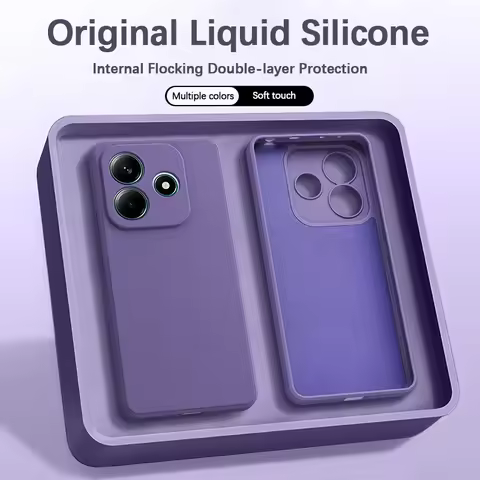 Liquid Silicone Phone Case for Redmi Note 14 Pro Plus Pro+ 14S Note14 14Pro 4G 5G Original Soft Back