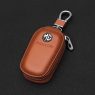 โลโก้รถหนังแท้แบบสบาย ๆ พวงกุญแจพวงกุญแจ Universal Key case Morris Garages mg zs hs gs mg 5 mg 6 mg 7