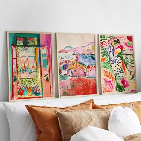 Henri Matisse Exhibition Poster Print Open Window Landscape At Collioure Impressionist Canvas Painti