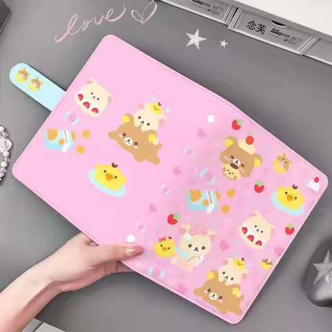 Rilakkuma Teddy Bear Soft Leather Case Storage Card Book Cute Cartoon Star Polaroid PU Leather A5 Fo