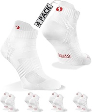 4 or 8 Pairs Sports Socks Running Socks Quarter Men Women, 4x white, 47-50
