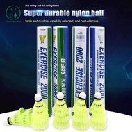 [Chicnest] 3/6/12 Pas Of Nylon Badminton Ball Durable Yellow And White Badminton Middle School Train