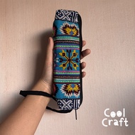 Hmong Cloth Bag Cylindrical Shape (Crazy Blue)