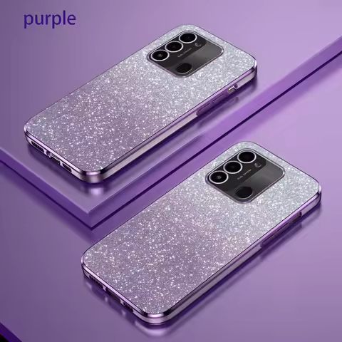 For Tecno Spark Go 2022 Case Tecno Spark 8C Phone Case KG5 KG5h KG5k Luxury Gradient Glitter Plating