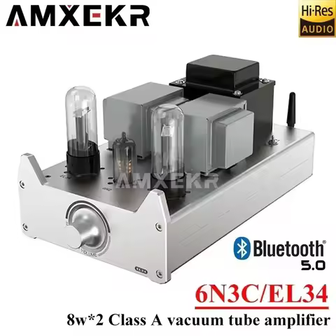 AMXEKR 8W*2 A20B Tube Amplifier Power Bluetooth 5.0 Single-Ended Class A Audio Amplifier Home Theate