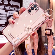 Case Oppo A95 4G A16 A74 4G A54 Tali Plating Bening Lanyard Strap Gantungan Terbaru Mewah Lucu Silik