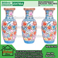 Vas Bunga Keramik Gucci Pajangan Guci Kramik Cina Motif Pot Kembang